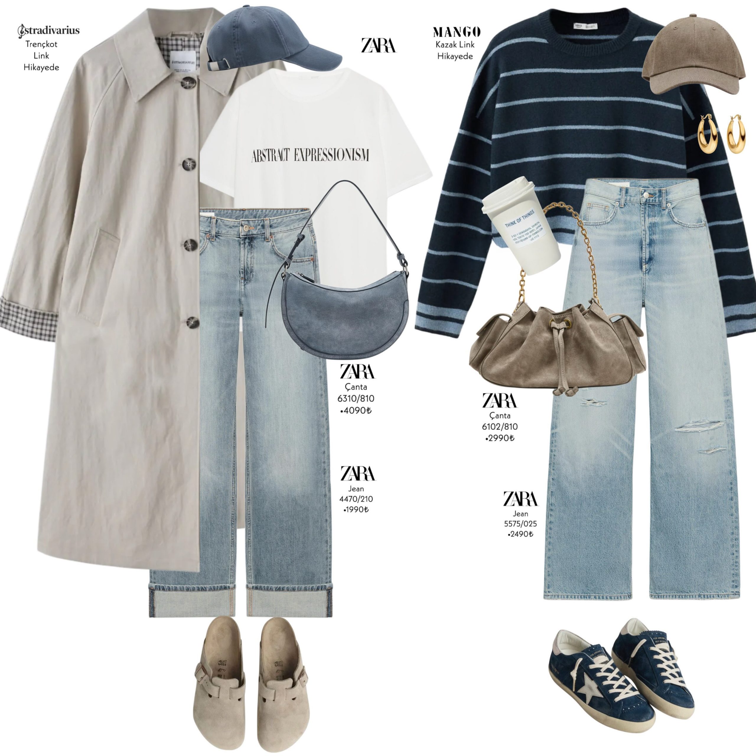 A Light Trench or a Striped Knit: Two Fresh Takes on Everyday Denim